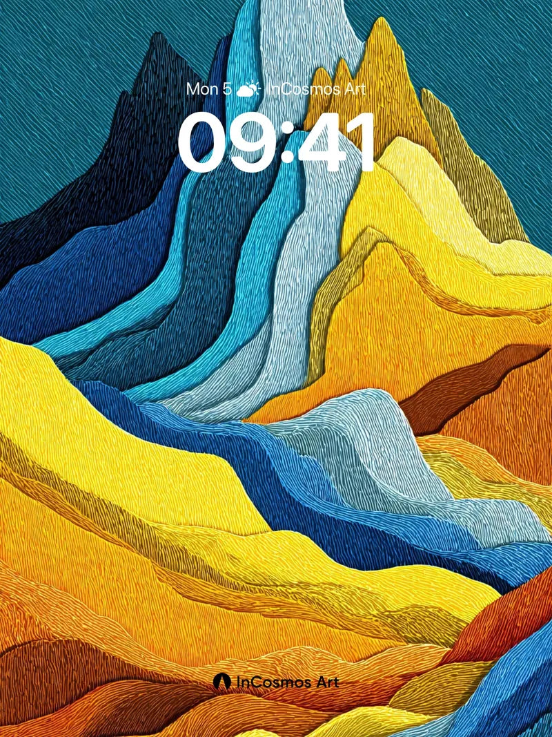 Velvet Mountain Wallpaper with Embroidered Light wallpaper for iPhone, iPad & Mac