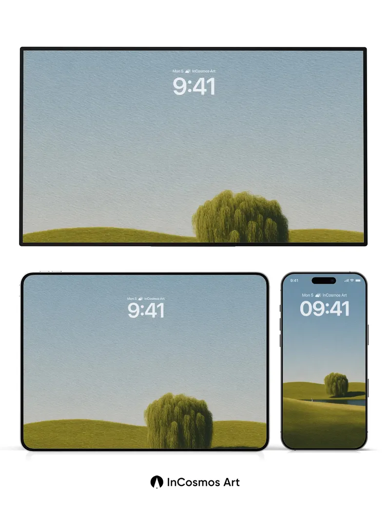 Serenity Weeping Willow Wallpaper with Gentle Light