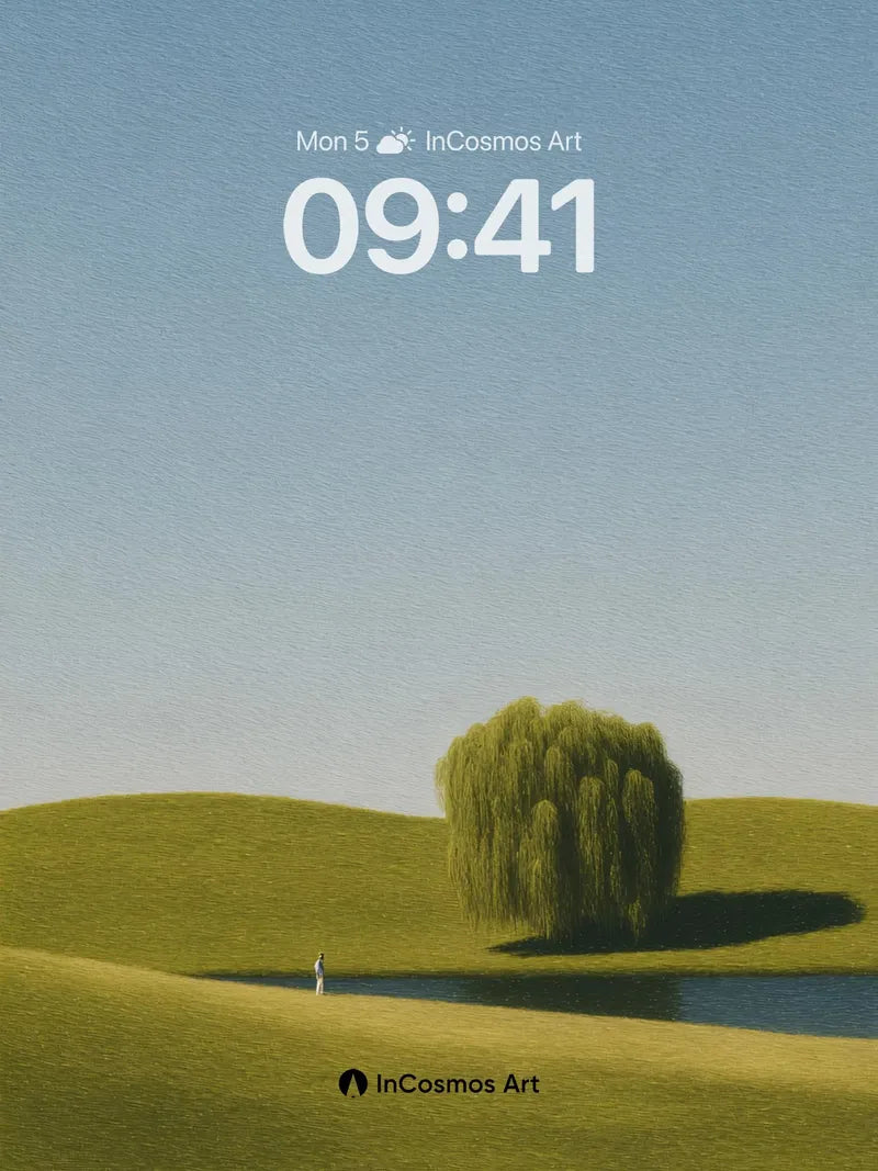 Serenity Weeping Willow Wallpaper with Gentle Light