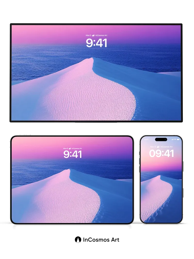 Serenity Dune Wallpaper with Ocean Horizon