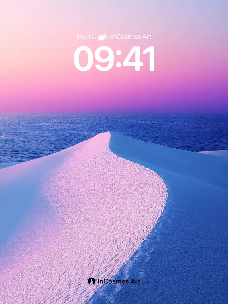 Serenity Dune Wallpaper with Ocean Horizon