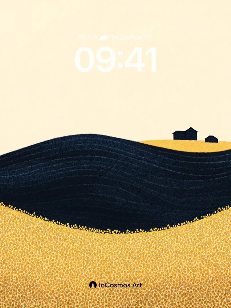 Sandy Hush Wallpaper with Midnight Waves