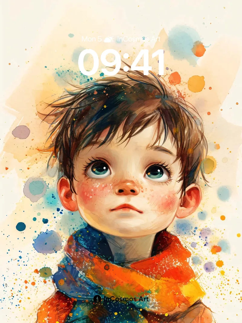 Whimsical Gaze Wallpaper with Paint-Splashed Soul wallpaper for iPhone, iPad & Mac