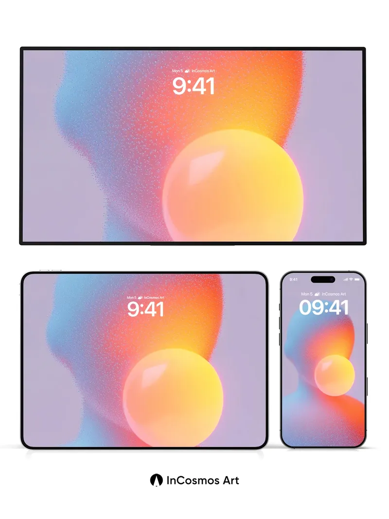 Luminous Bubble Wallpaper with Gradient Hues