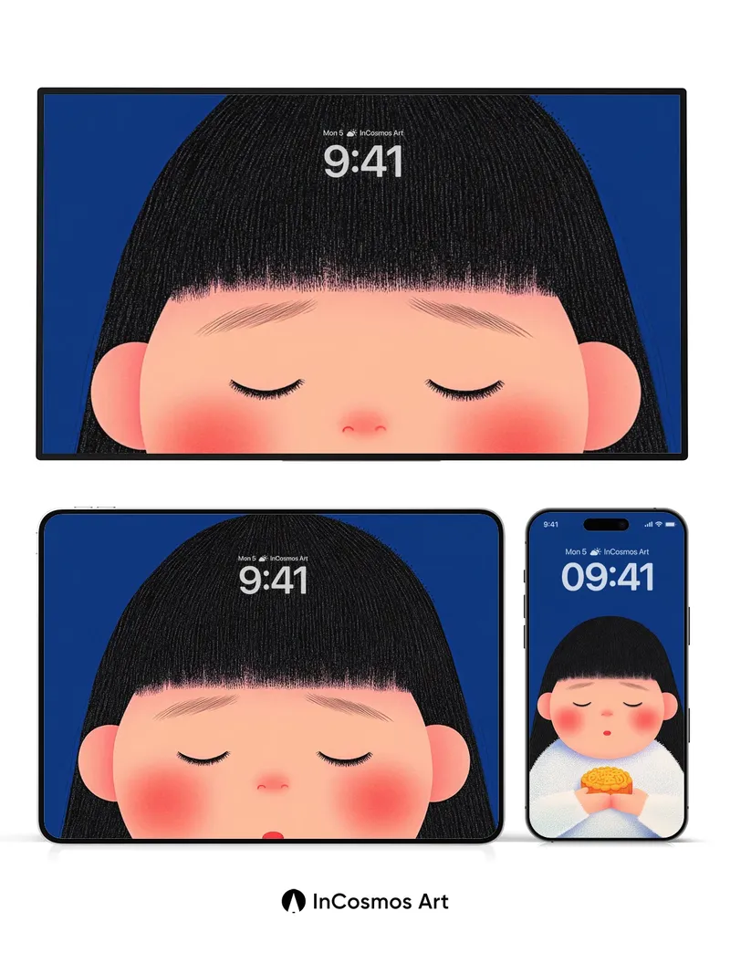 Serene Mooncake Moment Wallpaper with Gentle Light