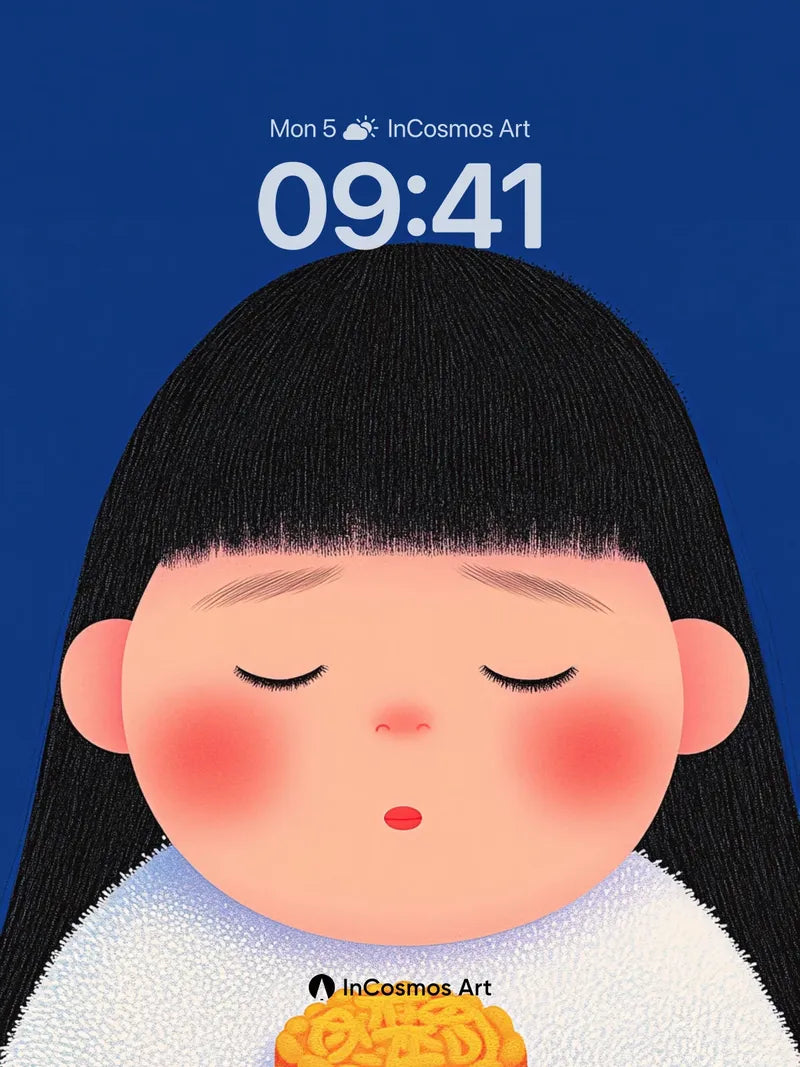 Serene Mooncake Moment Wallpaper with Gentle Light