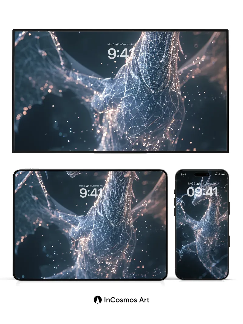 Luminous Dragon Wallpaper with Digital Veins