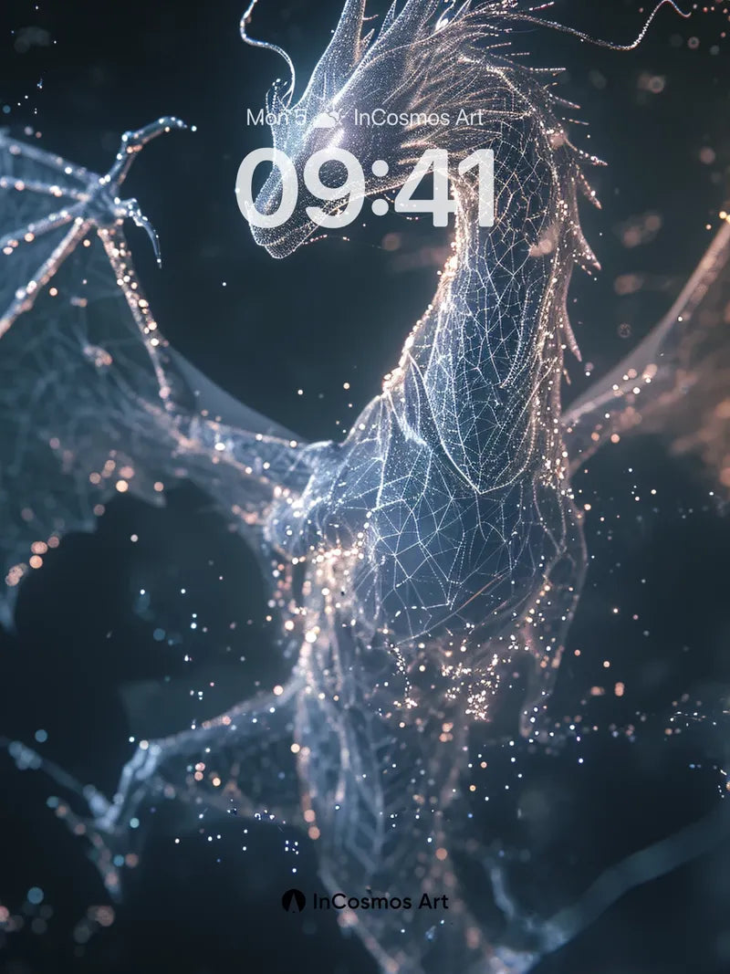 Luminous Dragon Wallpaper with Digital Veins