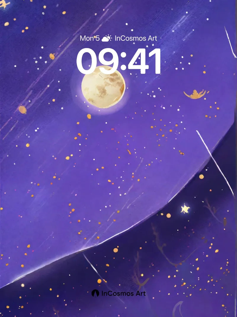 Lunar Whispers Wallpaper with Starlit Drift wallpaper for iPhone, iPad & Mac