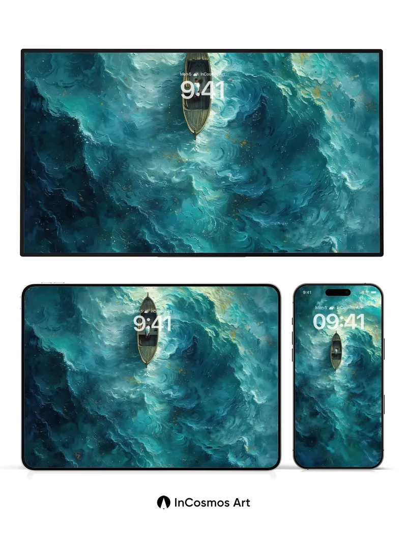 Whirlpool Solitude Wallpaper with Van Gogh Swirls