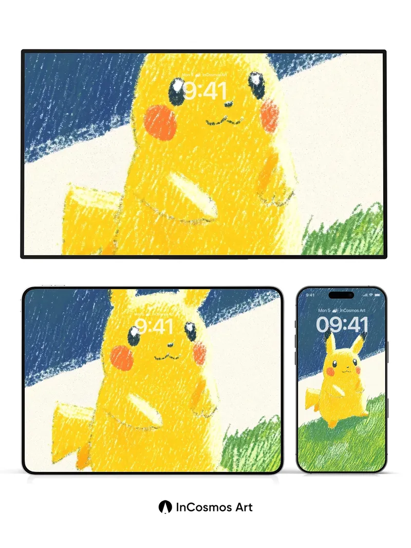 Sunlit Sketch Wallpaper with Crayon Hues