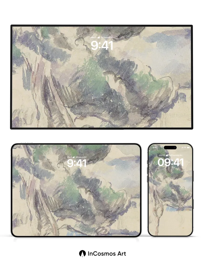 Whispering Canopy Wallpaper with Watercolor Veins