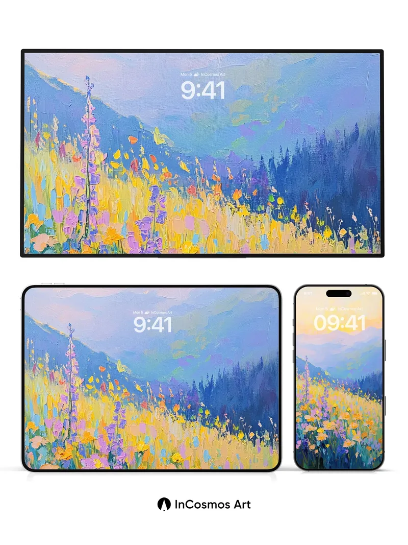 Golden Hush Wallpaper with Mountain Whisper