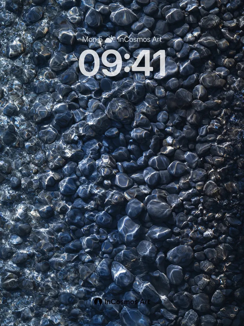 Obsidian River Wallpaper with Liquid Light