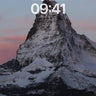 Crimson Dawn Mountain Wallpaper with Frozen Silence wallpaper for iPhone, iPad & Mac