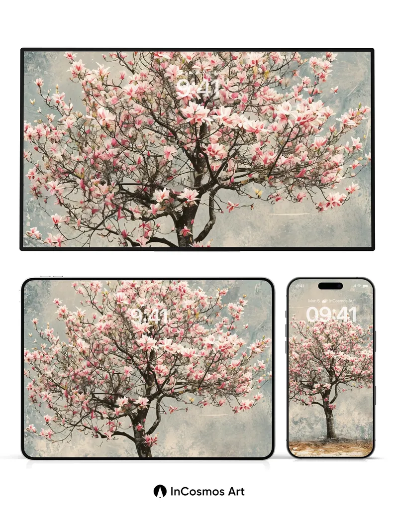 Serene Bloom Wallpaper with Ethereal Canvas