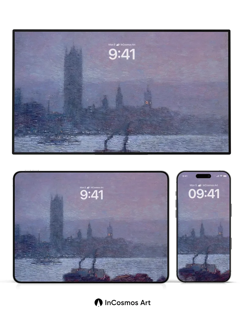 Misty Reverie Wallpaper with Gothic Silhouettes