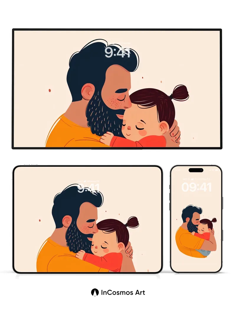 Tender Embrace Wallpaper with Warm Hues