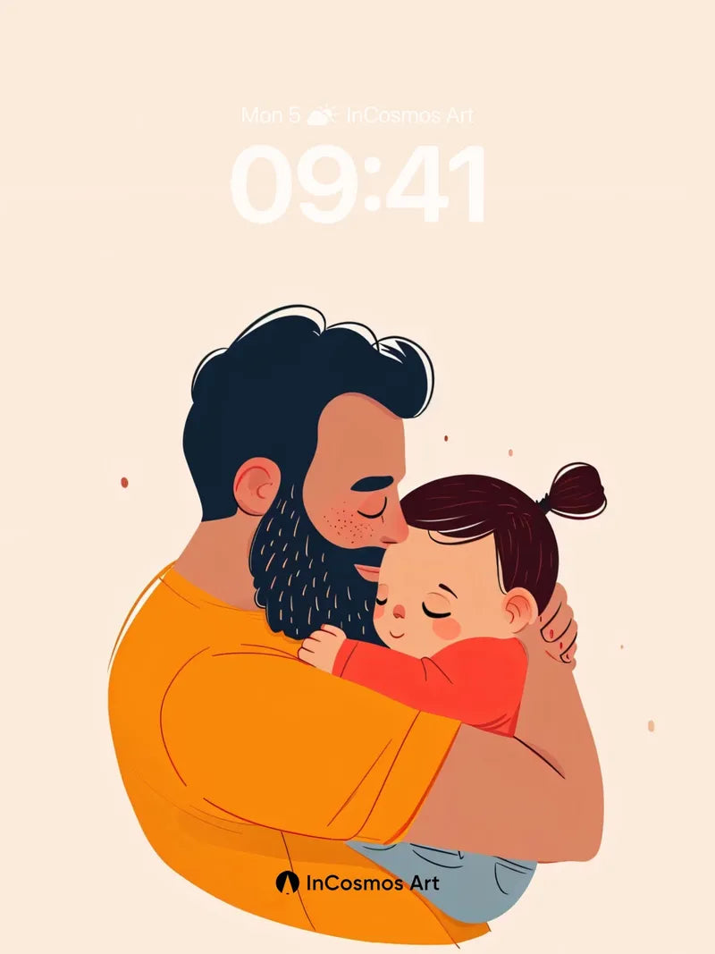 Tender Embrace Wallpaper with Warm Hues