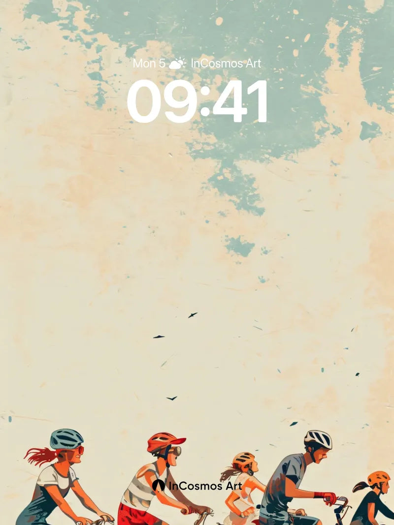 Sunlit Ride Wallpaper with Vintage Texture wallpaper for iPhone, iPad & Mac