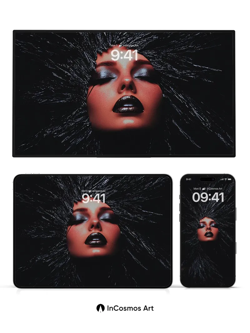 Dark Radiance Wallpaper with Spiked Hair Crown