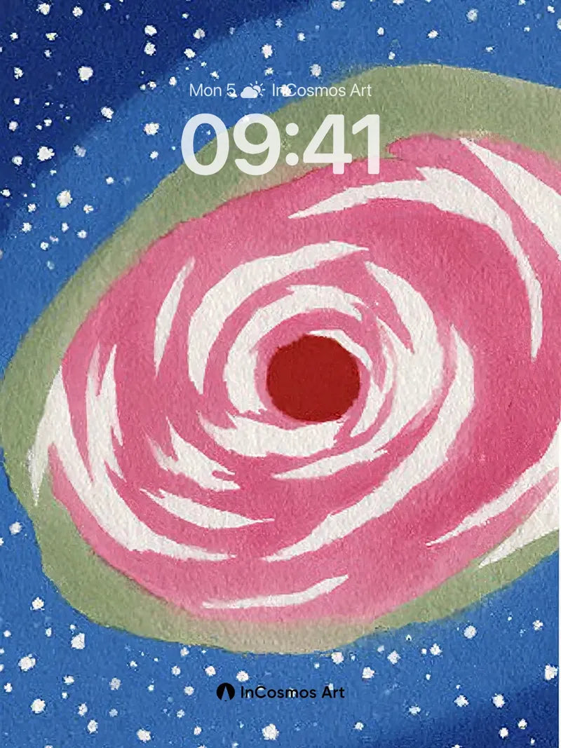 Starry Rose Wallpaper with Swirls wallpaper for iPhone, iPad & Mac
