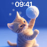 Playful Whisker Wallpaper with Floating Fluff wallpaper for iPhone, iPad & Mac