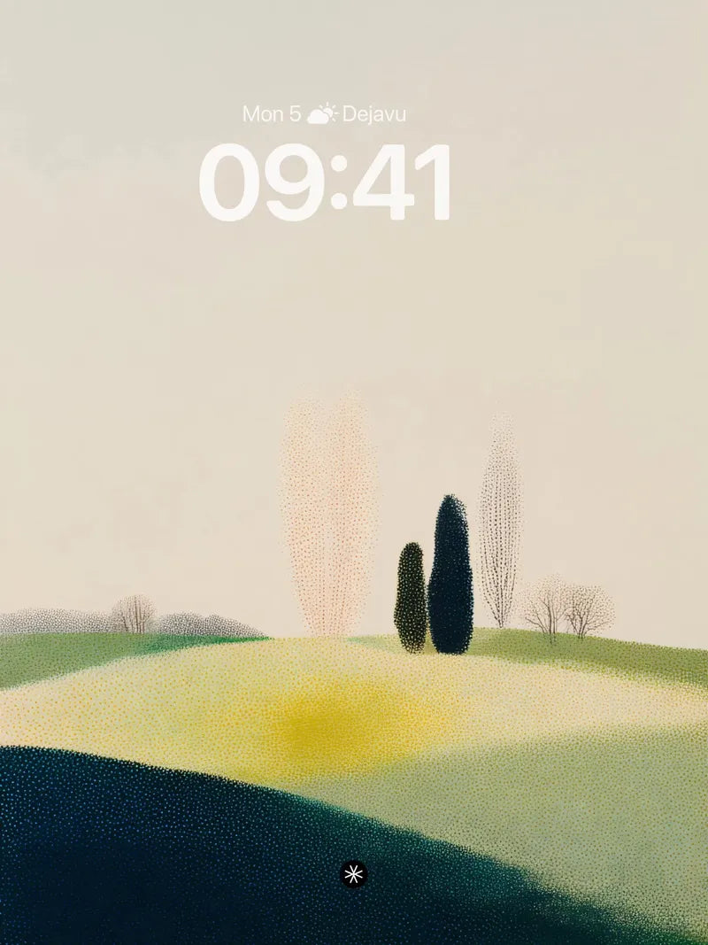 Serene Dotwork Meadow Wallpaper - Soft Gradient Horizon wallpaper for iPhone, iPad & Mac