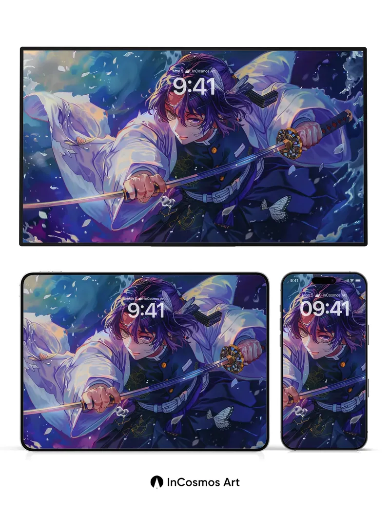 Storm-Weave Anime Wallpaper with Floating Cherry Petals