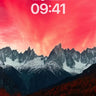 Crimson Skyline Wallpaper with Snow-Crowned Peaks wallpaper for iPhone, iPad & Mac