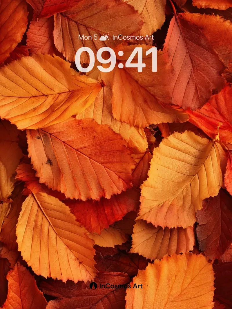 Autumn Hush Wallpaper with Ember Leaves