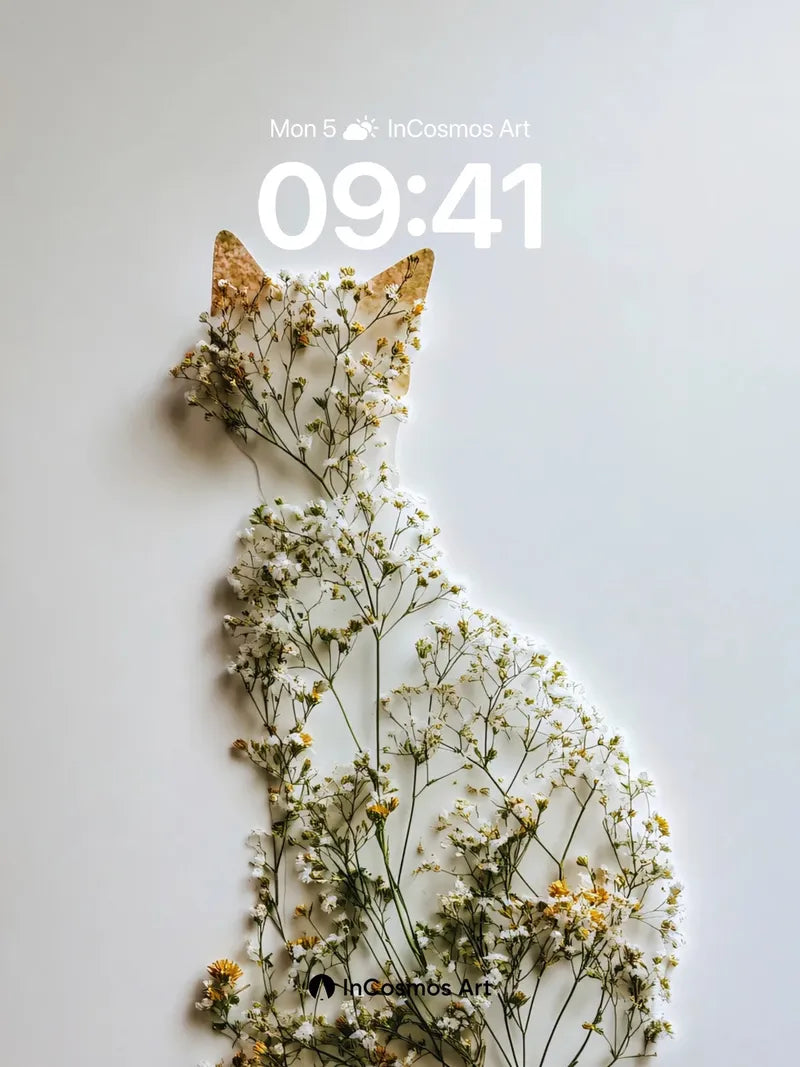 Silent Bloom Wallpaper with Petal Silhouette