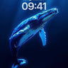 Serenity of the Deep Wallpaper with Bioluminescent Whales wallpaper for iPhone, iPad & Mac