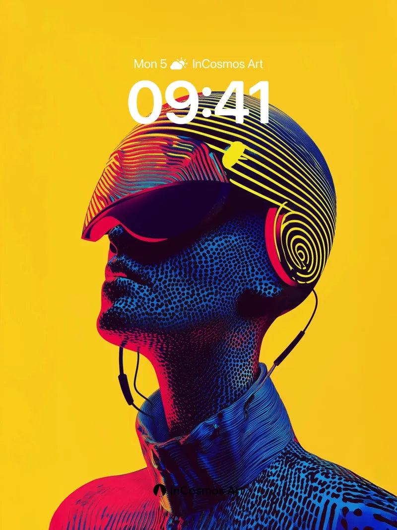 Neon Pulse Wallpaper with Circuit Skin