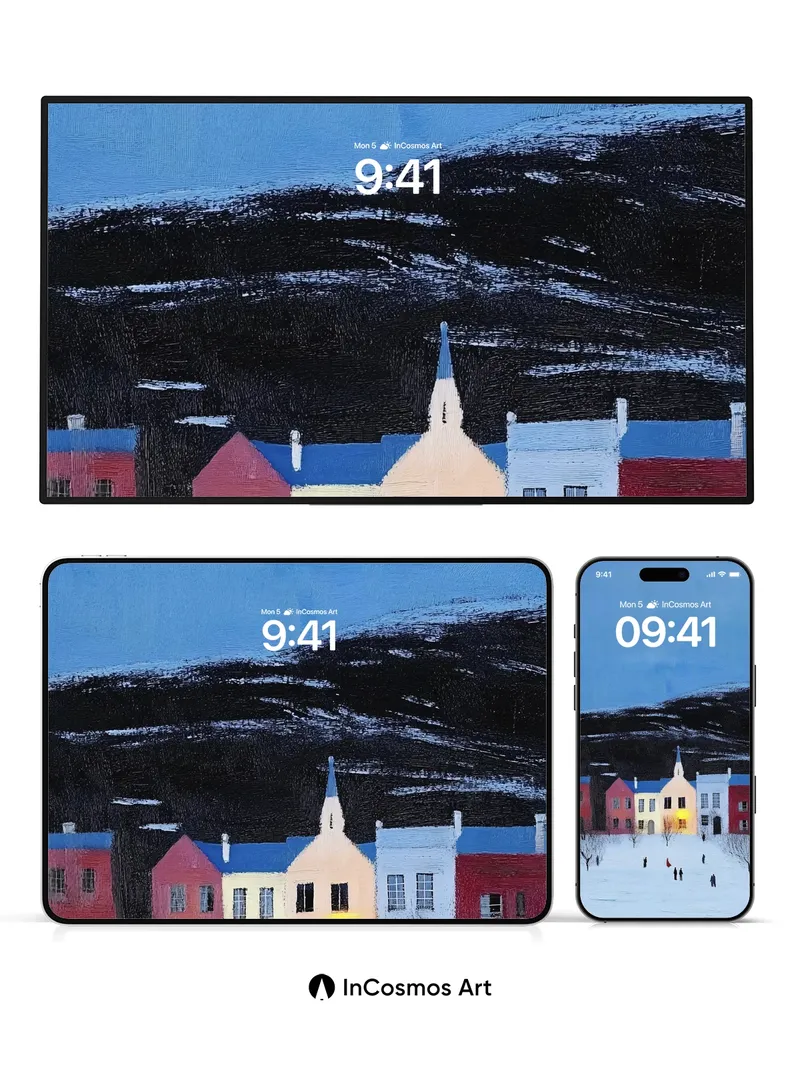 Frozen Whispers Wallpaper with Church Light