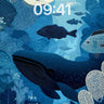 Whispering Depths Wallpaper with Hidden Whales wallpaper for iPhone, iPad & Mac