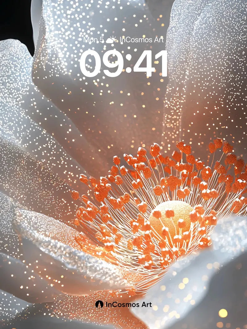 Luminous Petal Wallpaper with Cosmic Dust