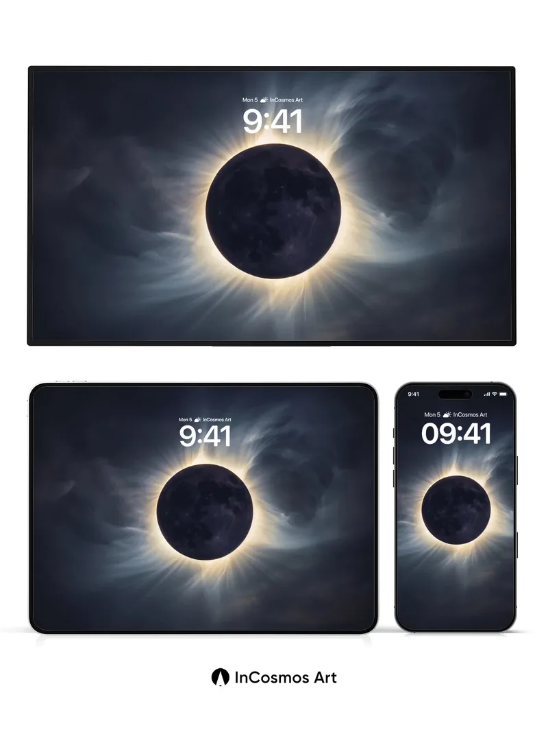 Eclipse Veil Wallpaper with Celestial Crown