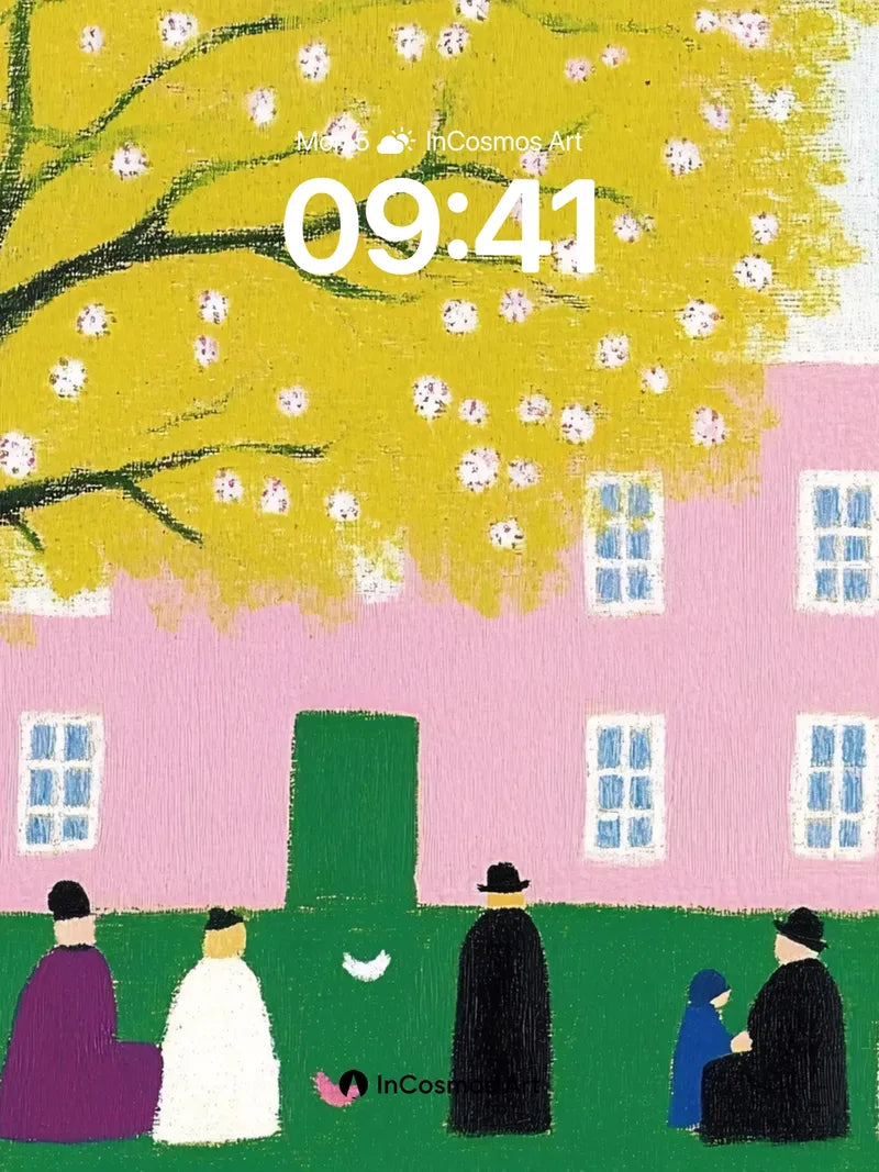 Whispering Canopy Wallpaper with Silent Figures