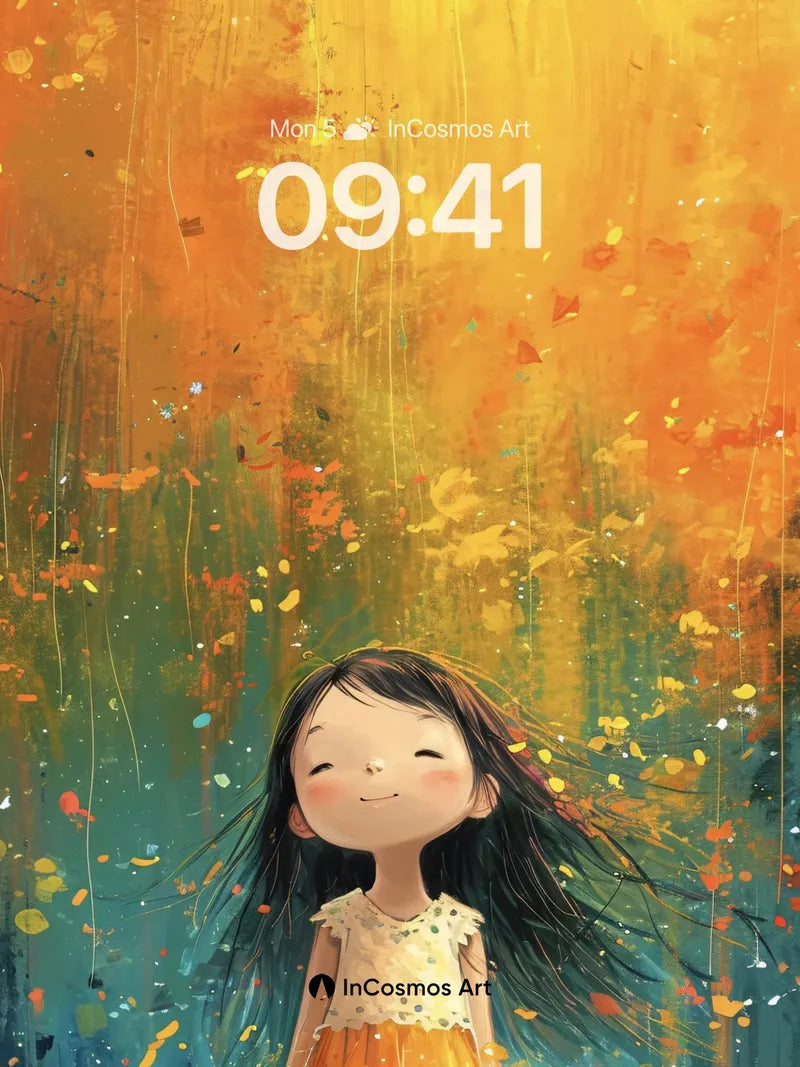 Golden Rain Wallpaper with Whispers of Light