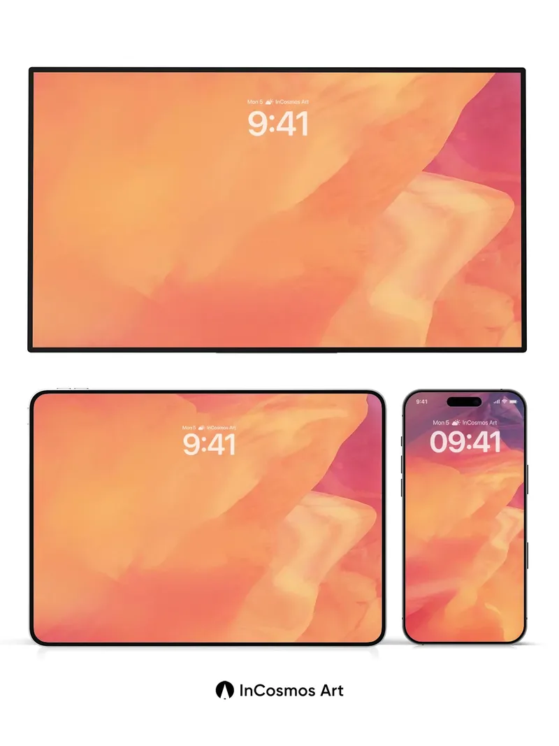 Luminous Canyon Wallpaper with Amber Veins