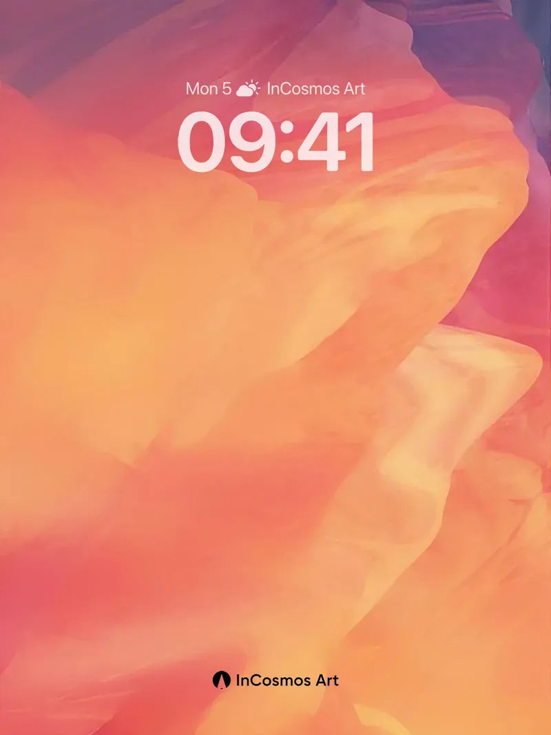 Luminous Canyon Wallpaper with Amber Veins