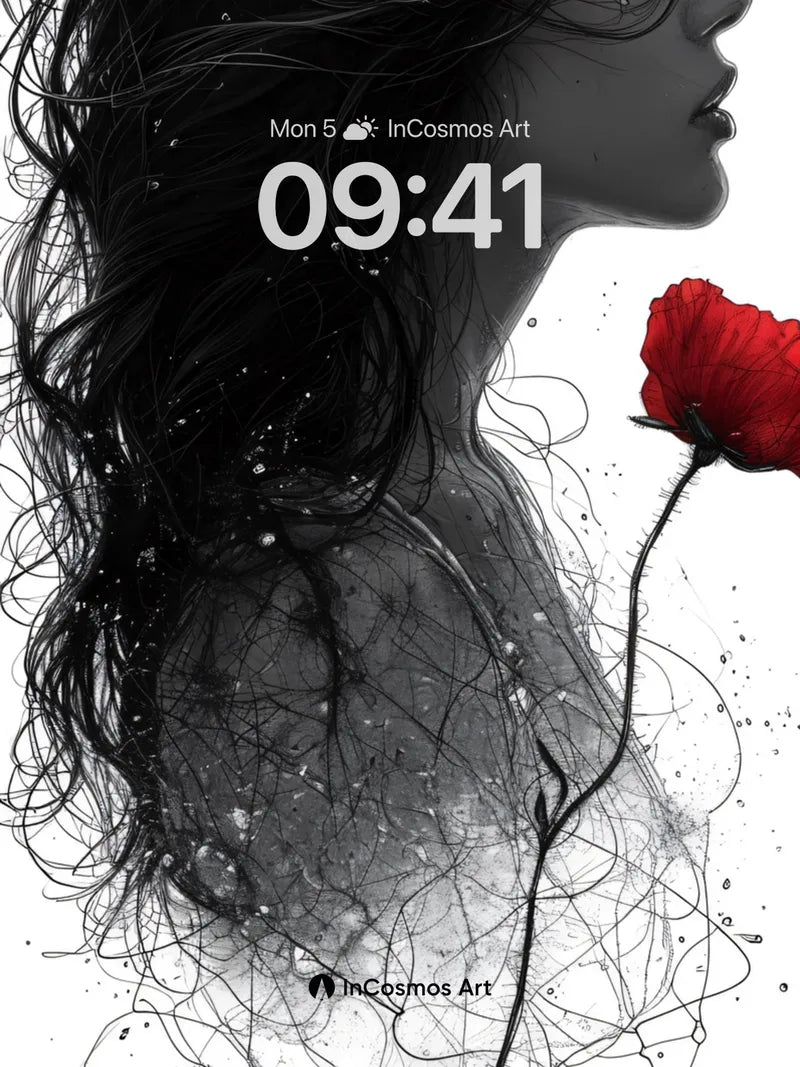 Silent Bloom Wallpaper with Whispering Hair wallpaper for iPhone, iPad & Mac