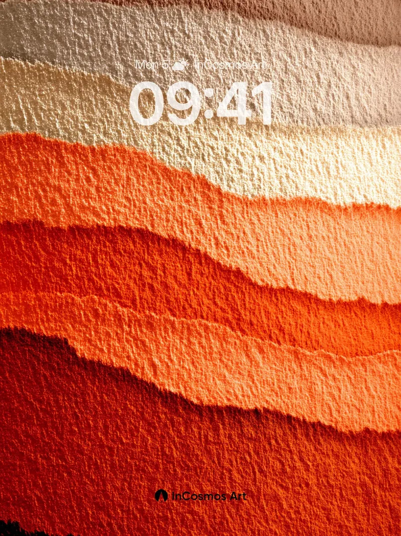 Crimson Dune Wallpaper with Textured Waves