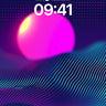 Neon Horizon Wallpaper with Pulse Waves wallpaper for iPhone, iPad & Mac