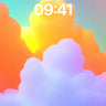 Luminous Cloudscape Wallpaper with Rainbow Hues wallpaper for iPhone, iPad & Mac