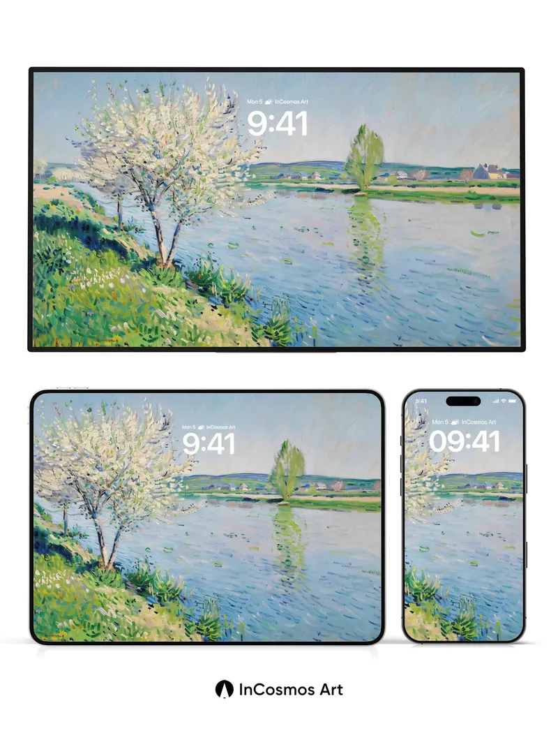 Serenity Bloom Wallpaper with River Light