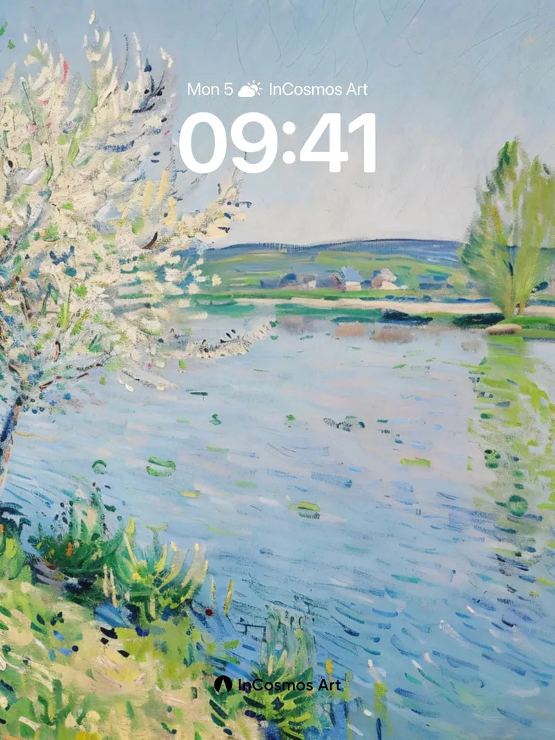 Serenity Bloom Wallpaper with River Light