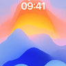 Serene Gradient Wallpaper with Floating Light Peaks wallpaper for iPhone, iPad & Mac