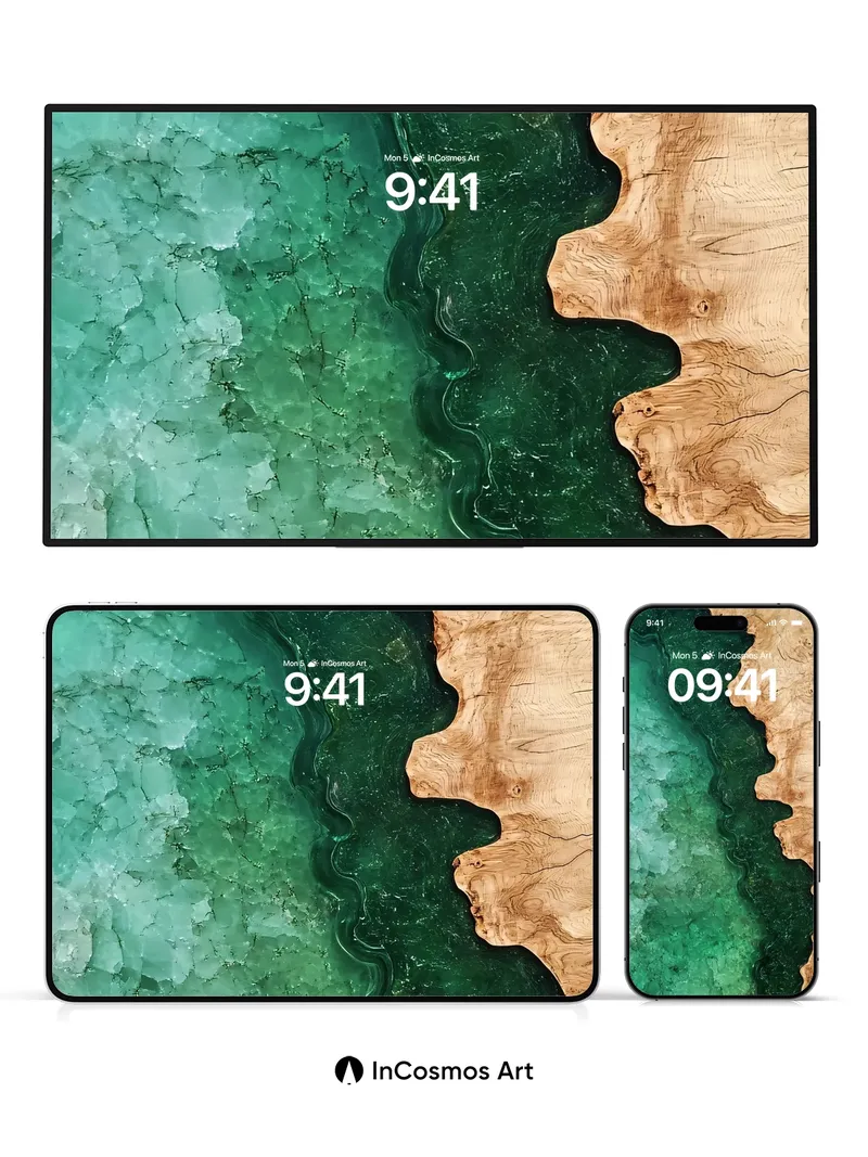 Emerald Veil Wallpaper with Wood's Whisper